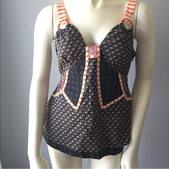 Marc Jacobs Scallop Mixed Print Cotton Tank Top - Picture 2 of 8